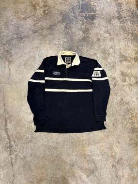 Guinness Longsleeve Rugby Jersey Black and Cream XX-Large